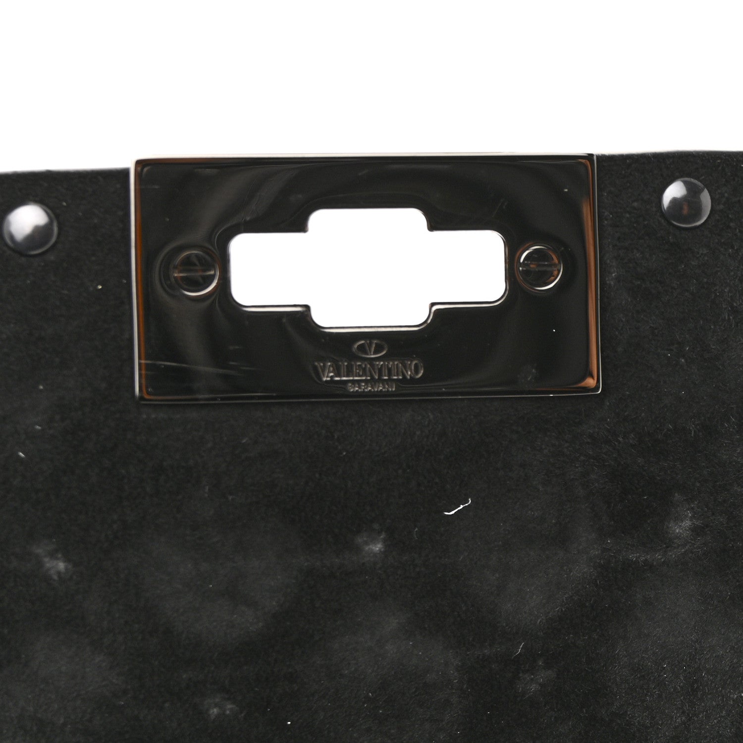 Valentino Garavani Craquele Nappa Rockstud Spike Wallet on Chain Black 13 of 13