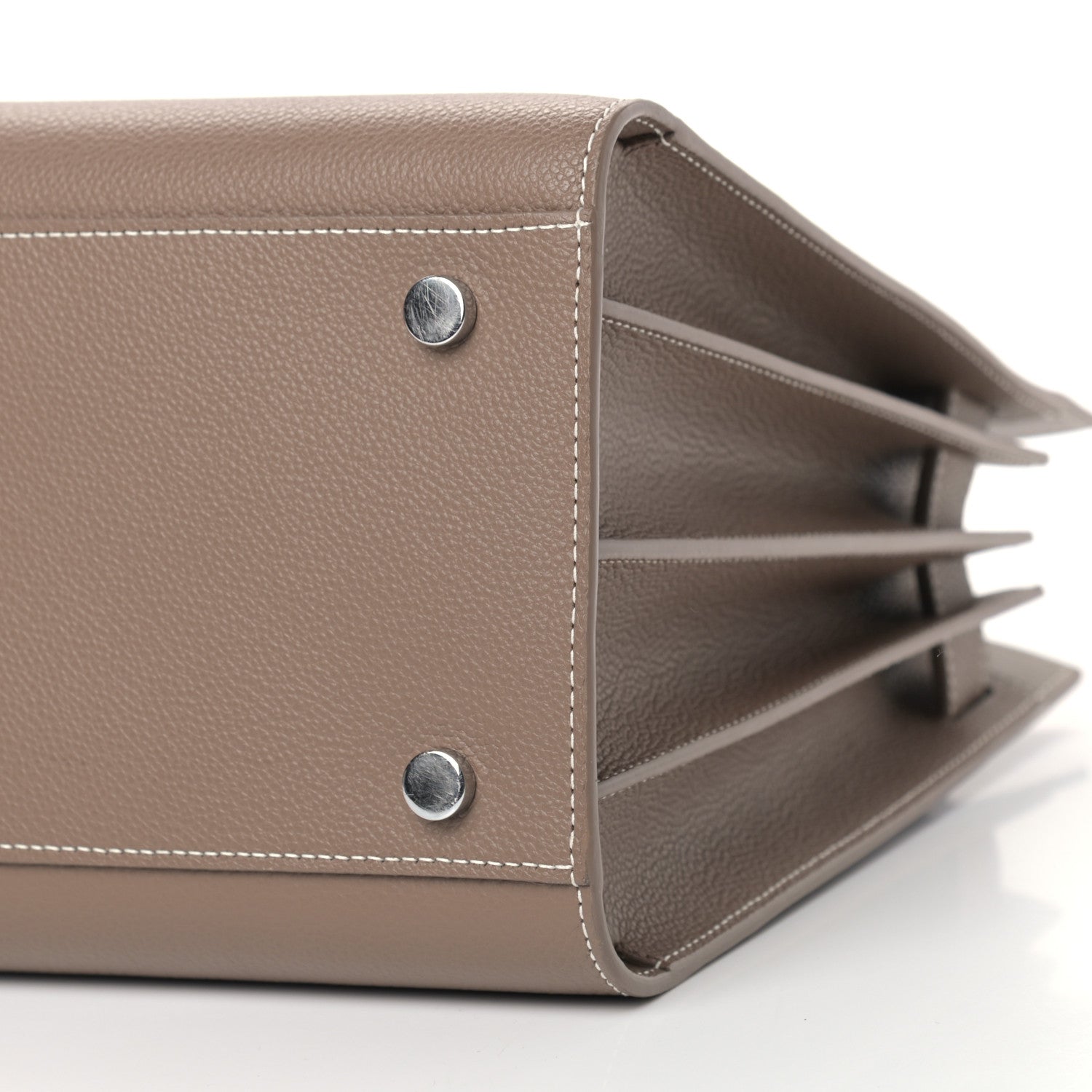 Saint Laurent Grained Calfskin Small Sac De Jour Taupe 9 of 13