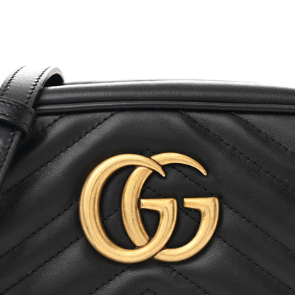 Gucci Calfskin Matelasse Small GG Marmont Chain Shoulder Bag Black 8 of 10