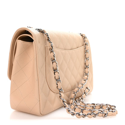 Chanel Caviar Quilted Jumbo Double Flap Light Beige 3 of 11