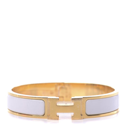Hermes Enamel Narrow Clic Clac H Bracelet GM White 1 of 5