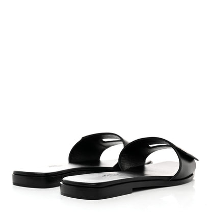 Hermes Calfskin View Sandals 37.5 Black 4 of 9
