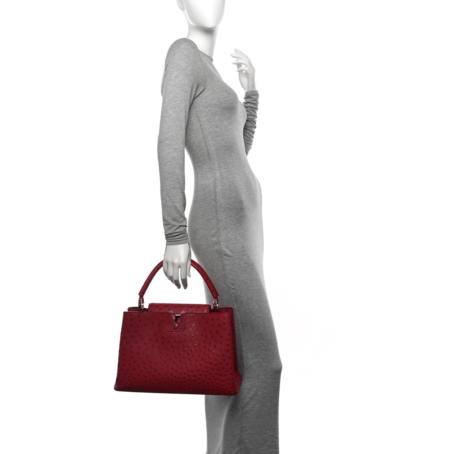 Louis Vuitton Ostrich Capucines MM Fuchsia 3 of 11