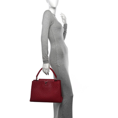 Louis Vuitton Ostrich Capucines MM Fuchsia 3 of 11