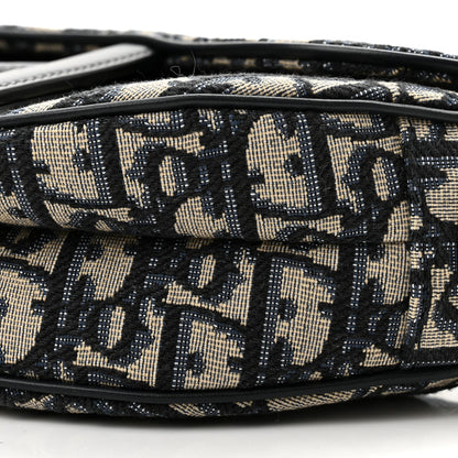 Christian Dior Oblique Saddle Bag With Strap Blue 10 of 11