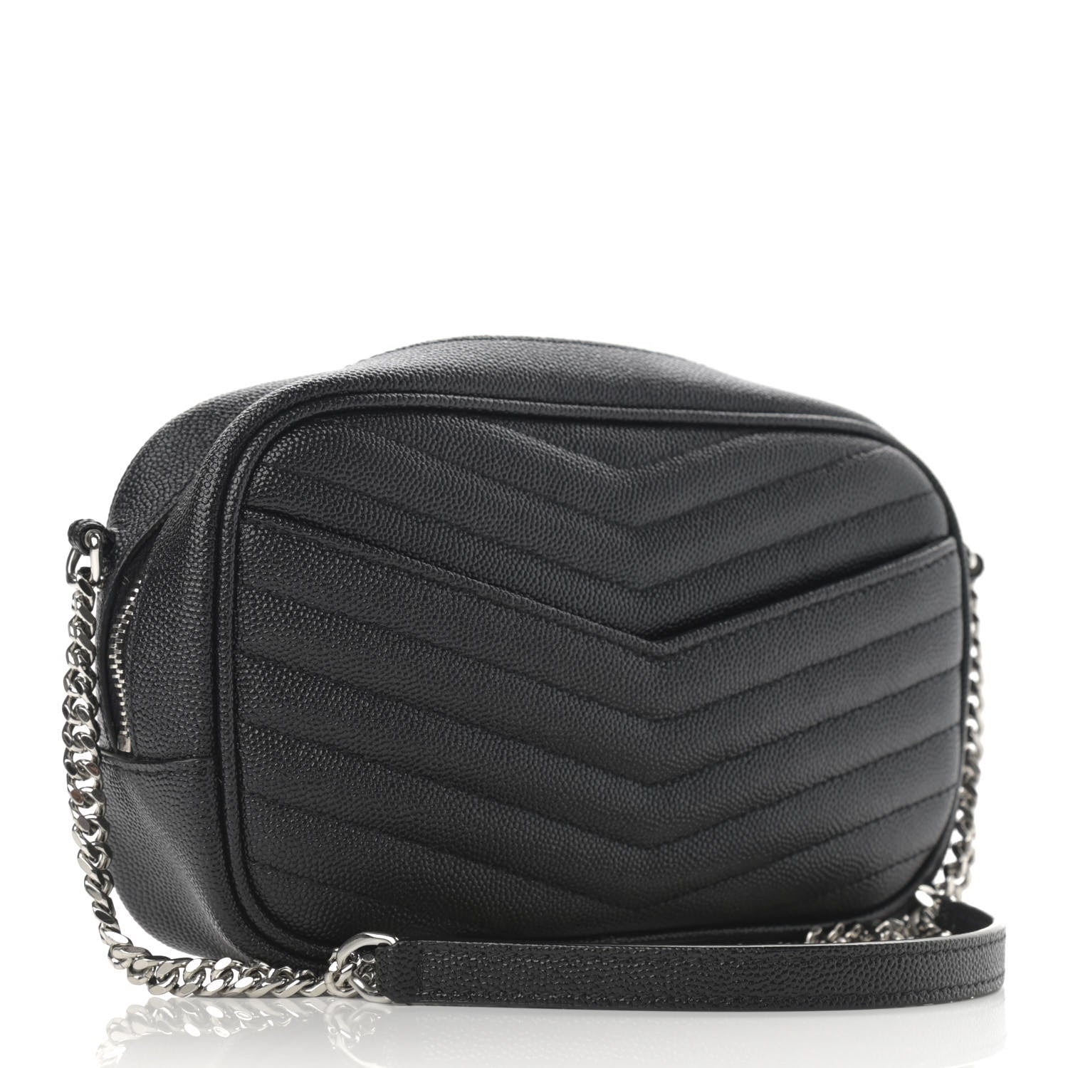 Saint Laurent Grain De Poudre Matelasse Monogram Mini Lou Camera Bag Storm 2 of 9