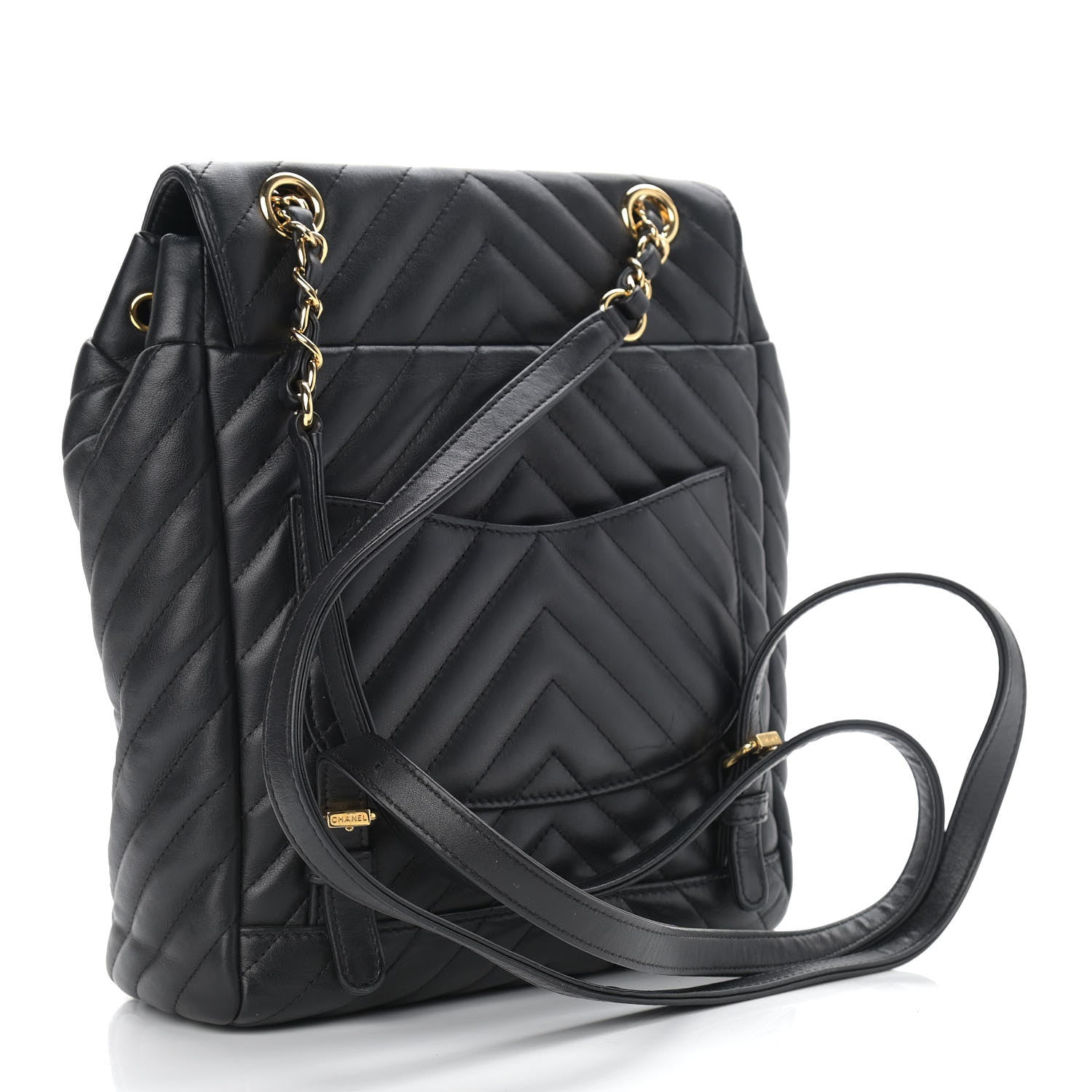 Chanel Lambskin Chevron Quilted Small Urban Spirit Backpack Black 3 of 13