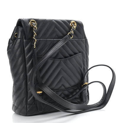 Chanel Lambskin Chevron Quilted Small Urban Spirit Backpack Black 3 of 13