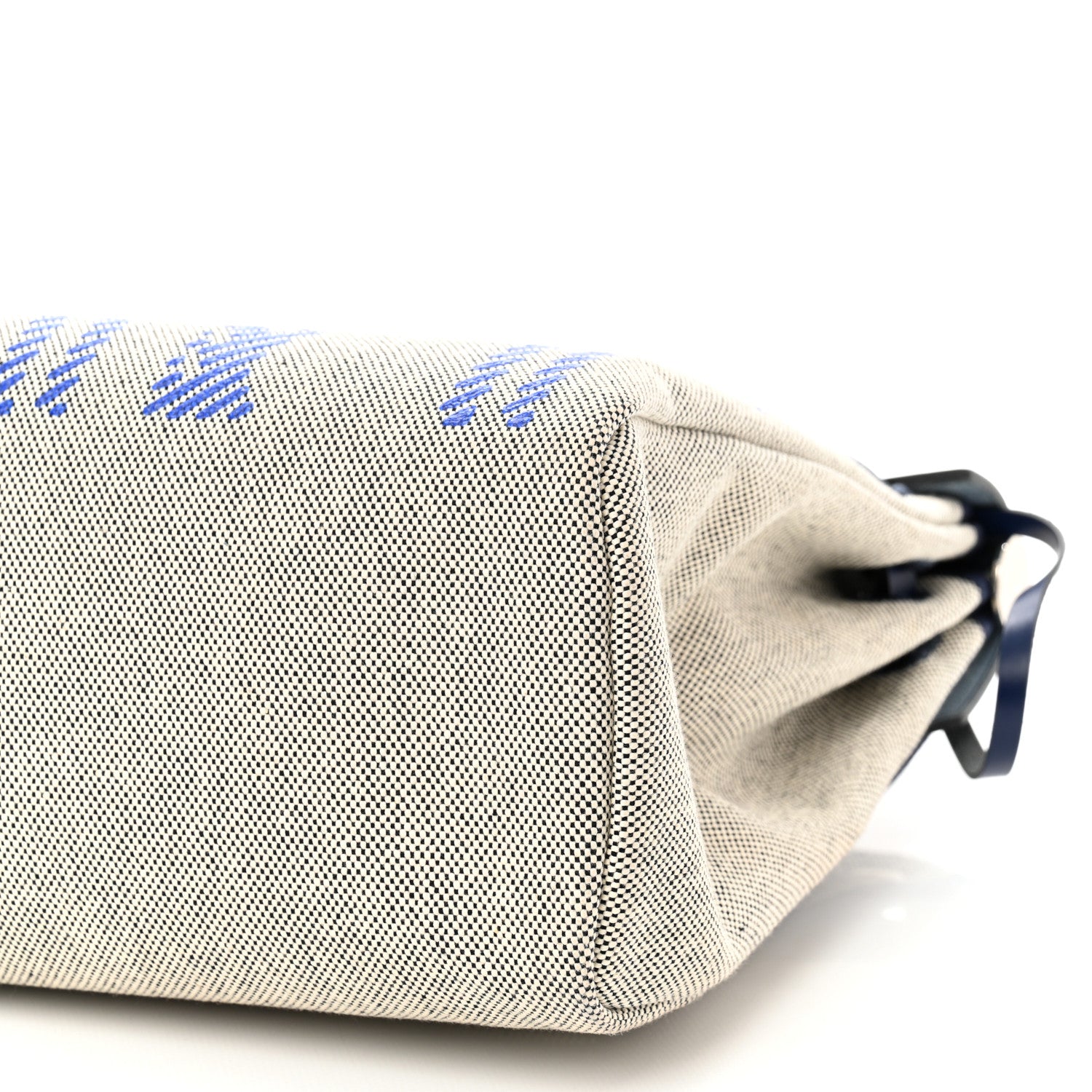 Hermes Vache Hunter Toile H Brides de Gala Herbag Zip Retourne 31 PM Bleu De France Ecru Black 10 of 11
