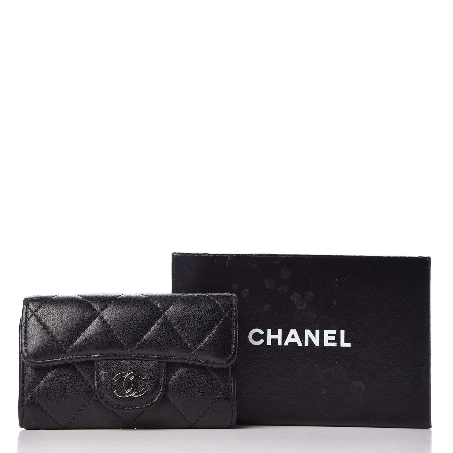 Chanel Lambskin Quilted 6 Key Holder Black 10 of 10