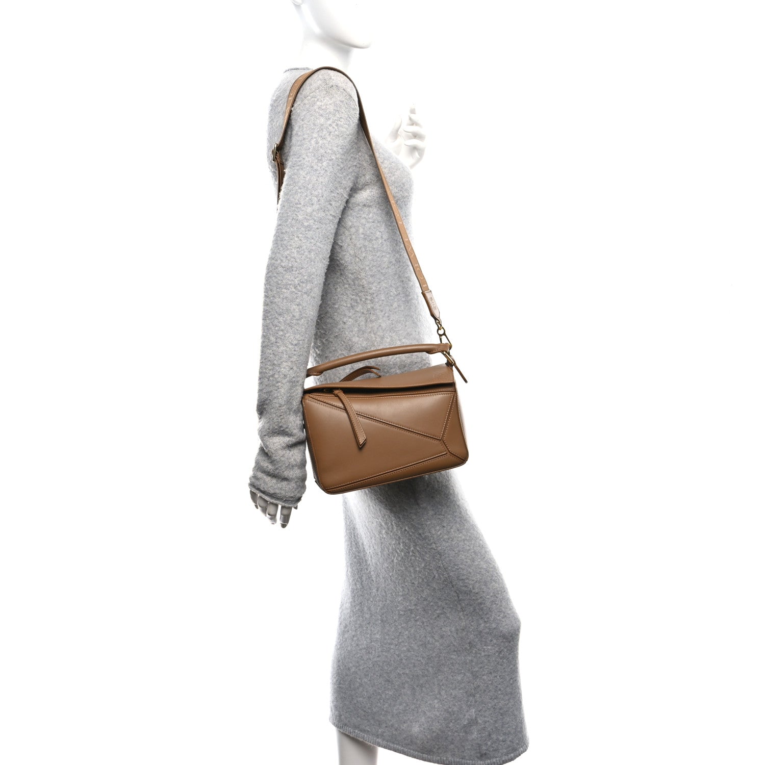 Loewe Satin Calfskin Small Puzzle Bag Oak 2 of 11