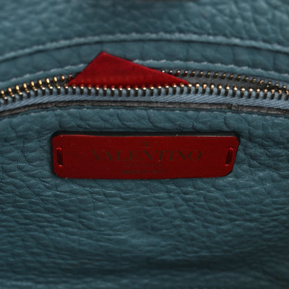 Valentino Garavani Pebbled Calfskin Mini Rockstud Flip-Lock Messenger Bag Atlantique 10 of 17