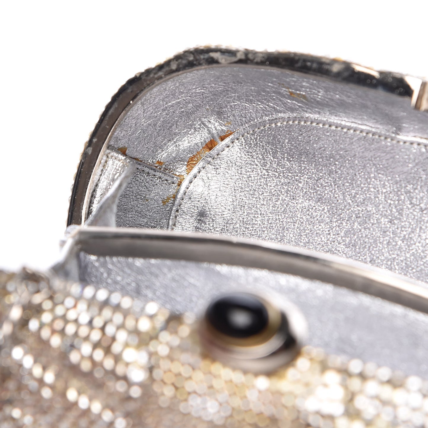 Swarovski Crystal Minaudiere Clutch Silver