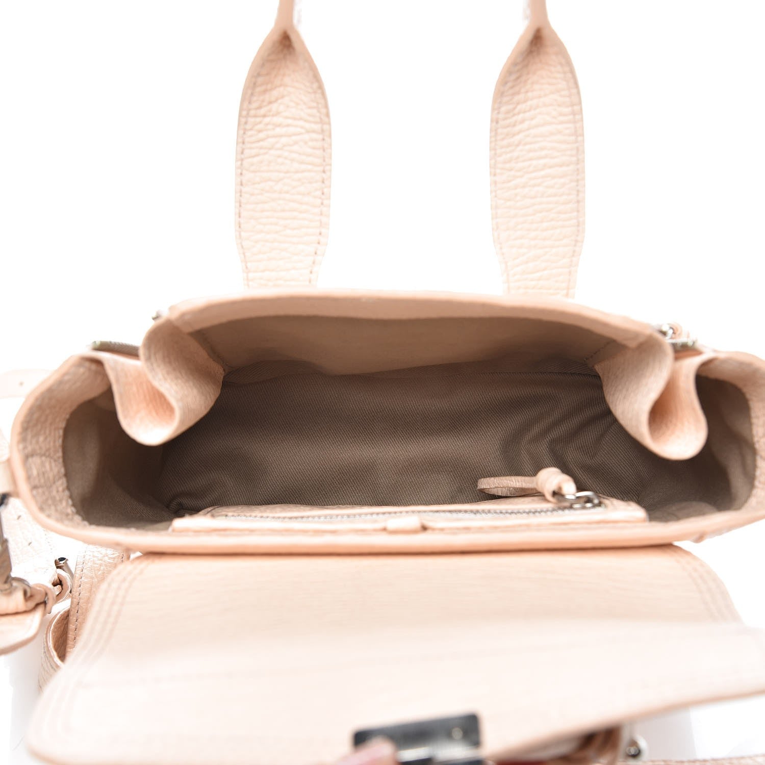 3.1 Phillip Lim 3.1 Textured Calfskin Mini Pashli Satchel White Peach 5 of 10