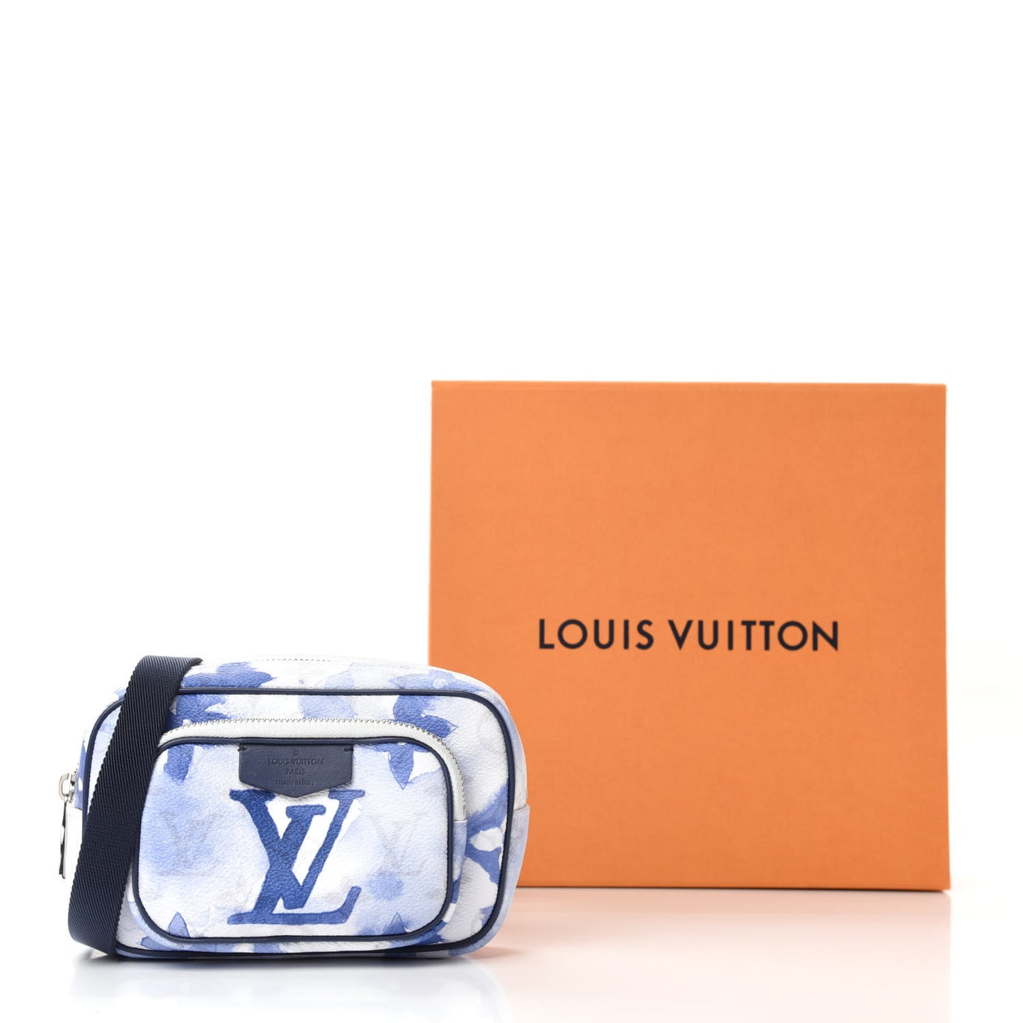 Monogram Watercolor Outdoor Pouch Blue