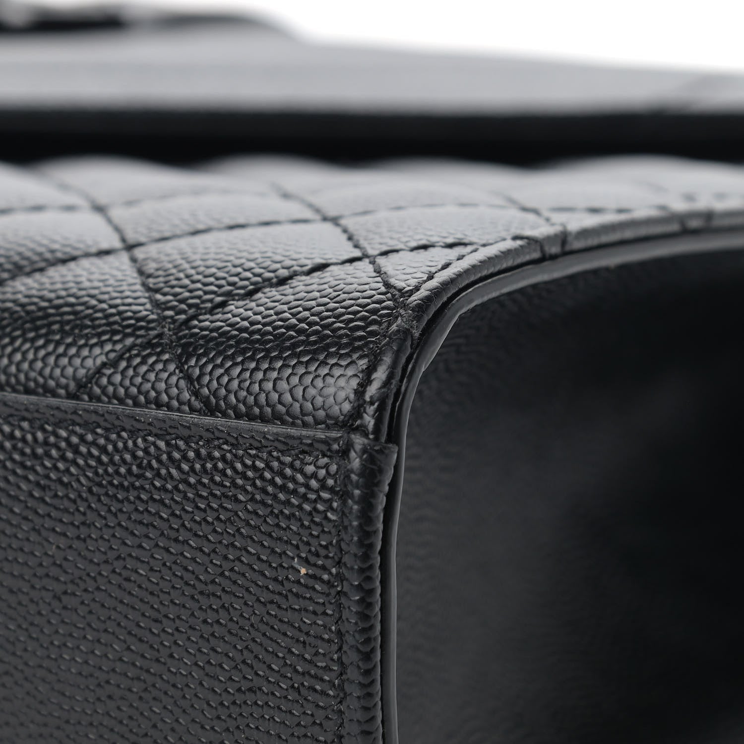 Saint Laurent Grain De Poudre Textured Mixed Matelasse Large Triquilt Monogram Monochrome Satchel Black 6 of 15
