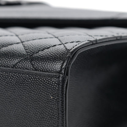 Saint Laurent Grain De Poudre Textured Mixed Matelasse Large Triquilt Monogram Monochrome Satchel Black 6 of 15