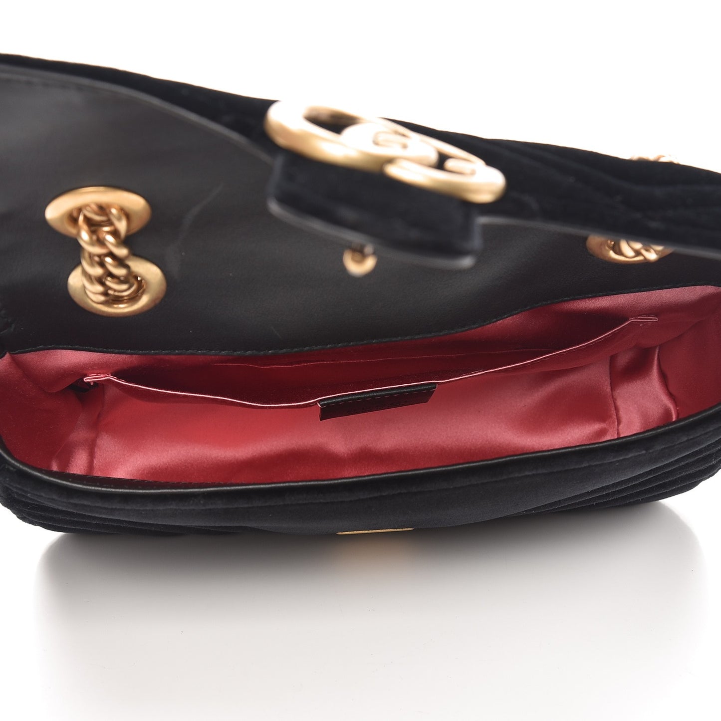 Velvet Matelasse Mini GG Marmont Shoulder Bag Black