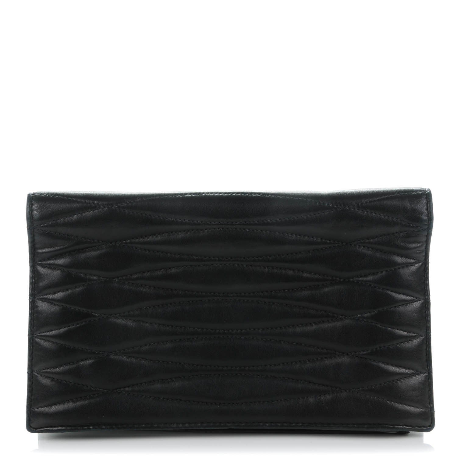 Chanel Lambskin Quilted Wallet Clutch Black 1 of 10