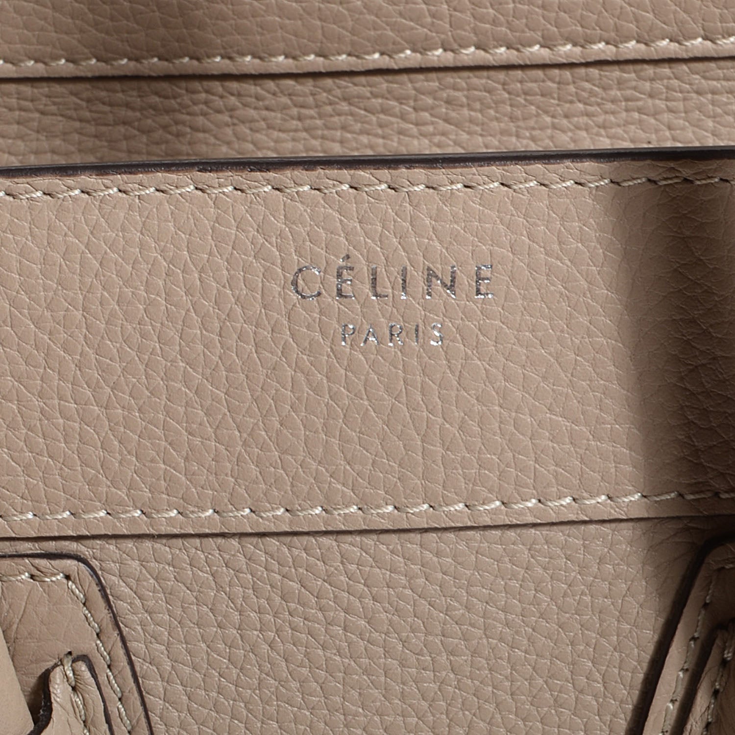 Celine Drummed Calfskin Micro Luggage Dune 6 of 9
