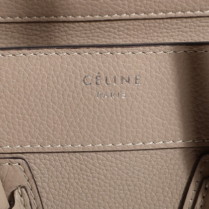 Celine Drummed Calfskin Micro Luggage Dune 6 of 9