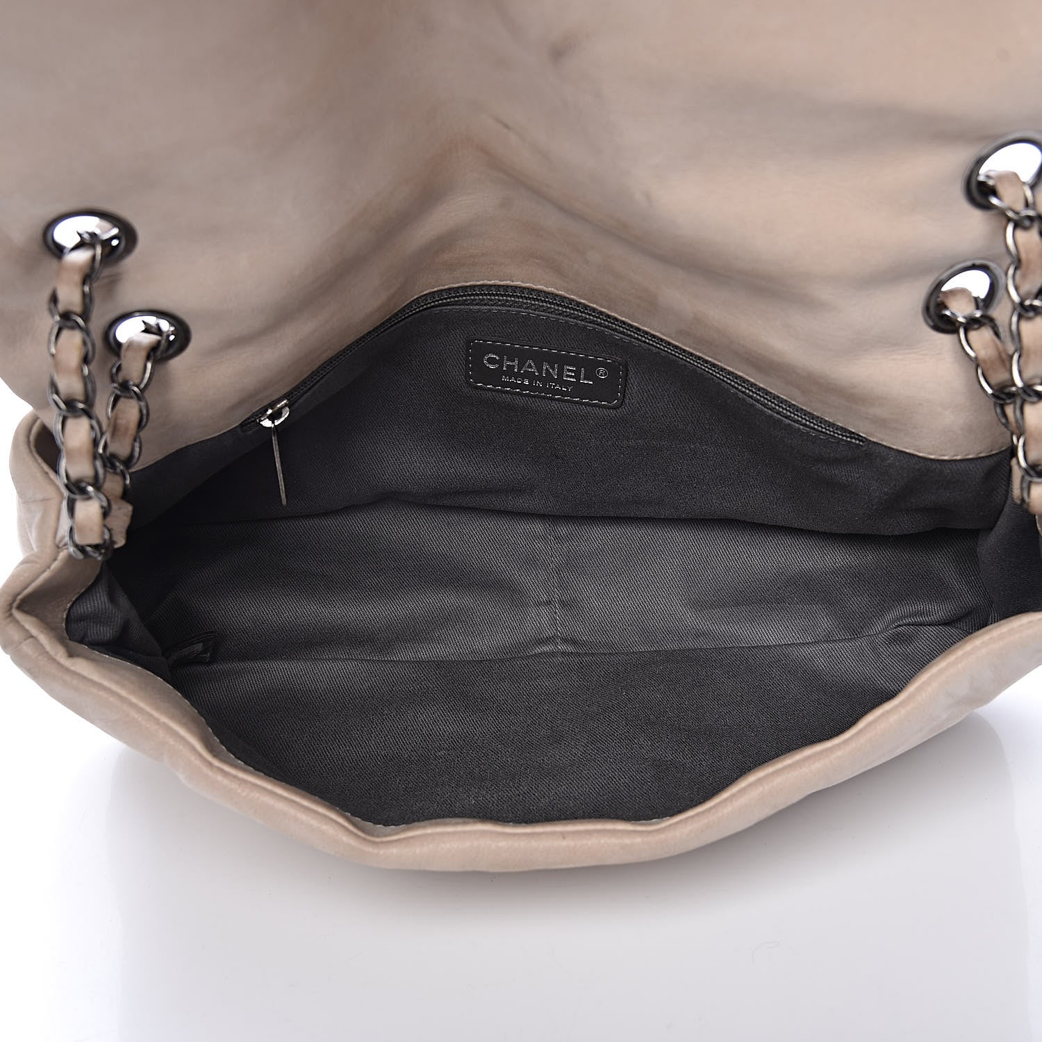 Chanel Iridescent Calfskin Glint Flap Beige 5 of 17