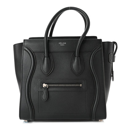 Celine Drummed Calfskin Micro Luggage Black 1 of 10