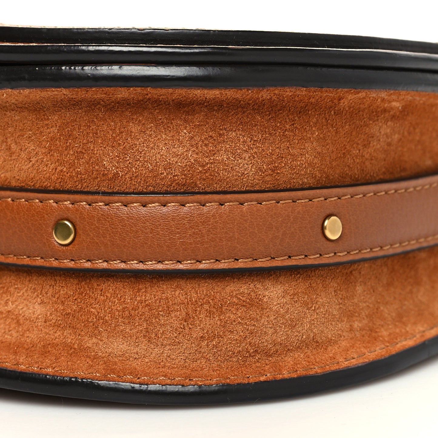 Calfskin Suede Small Nile Bracelet Bag Caramel