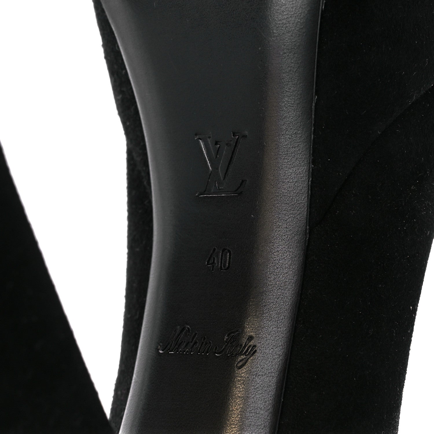 Louis Vuitton Suede Peep Toe Pumps 40 Black 7 of 10
