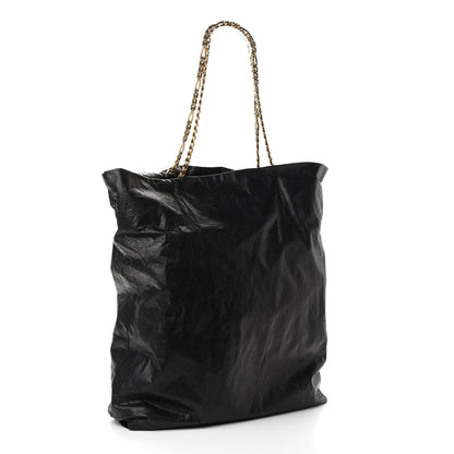 Lanvin Crinkled Lambskin Paper Bag Tote Black 3 of 9