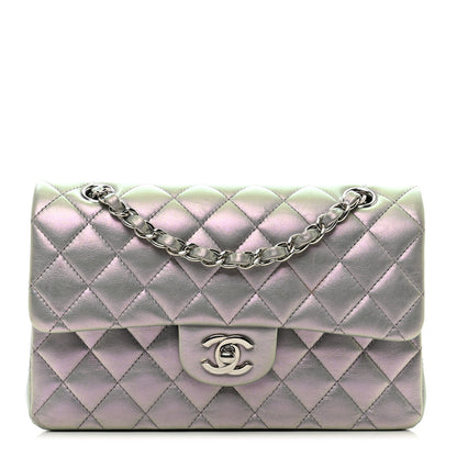 Chanel Iridescent Calfskin Quilted Small Double Flap Light Purple 1 of 12