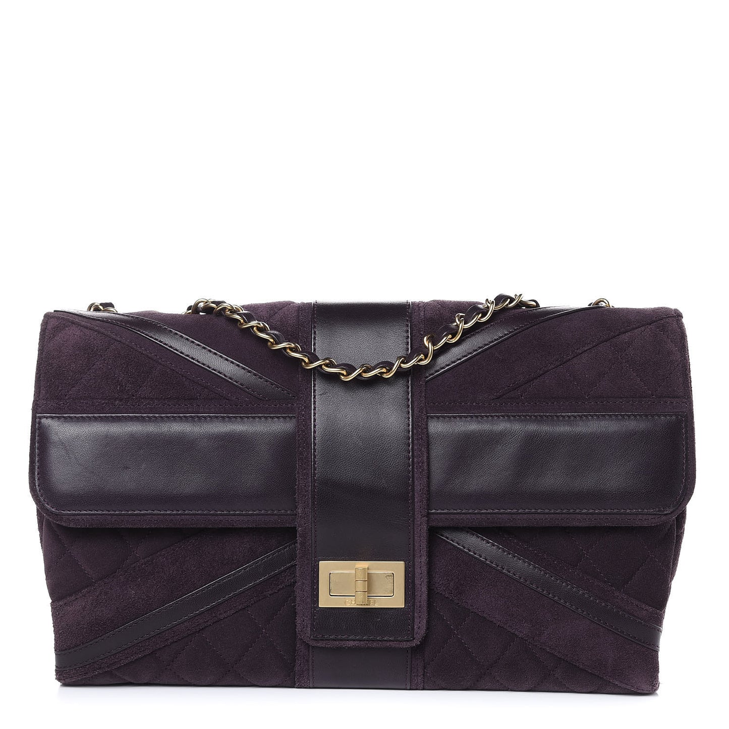 Suede Union Jack Jumbo Mademoiselle Flap Purple