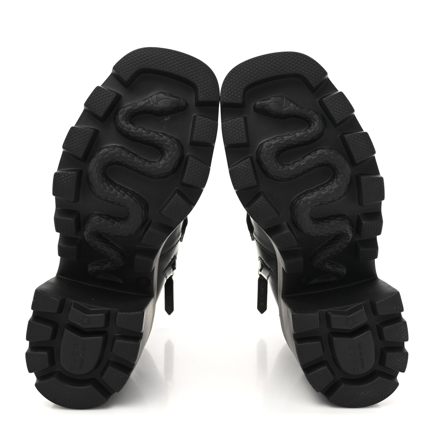 Magnum Calfskin Horsebit Lug Sole Booties 37 Black