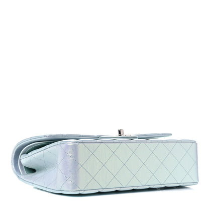 Chanel Iridescent Calfskin Quilted Medium Double Flap Light Blue 3 of 9