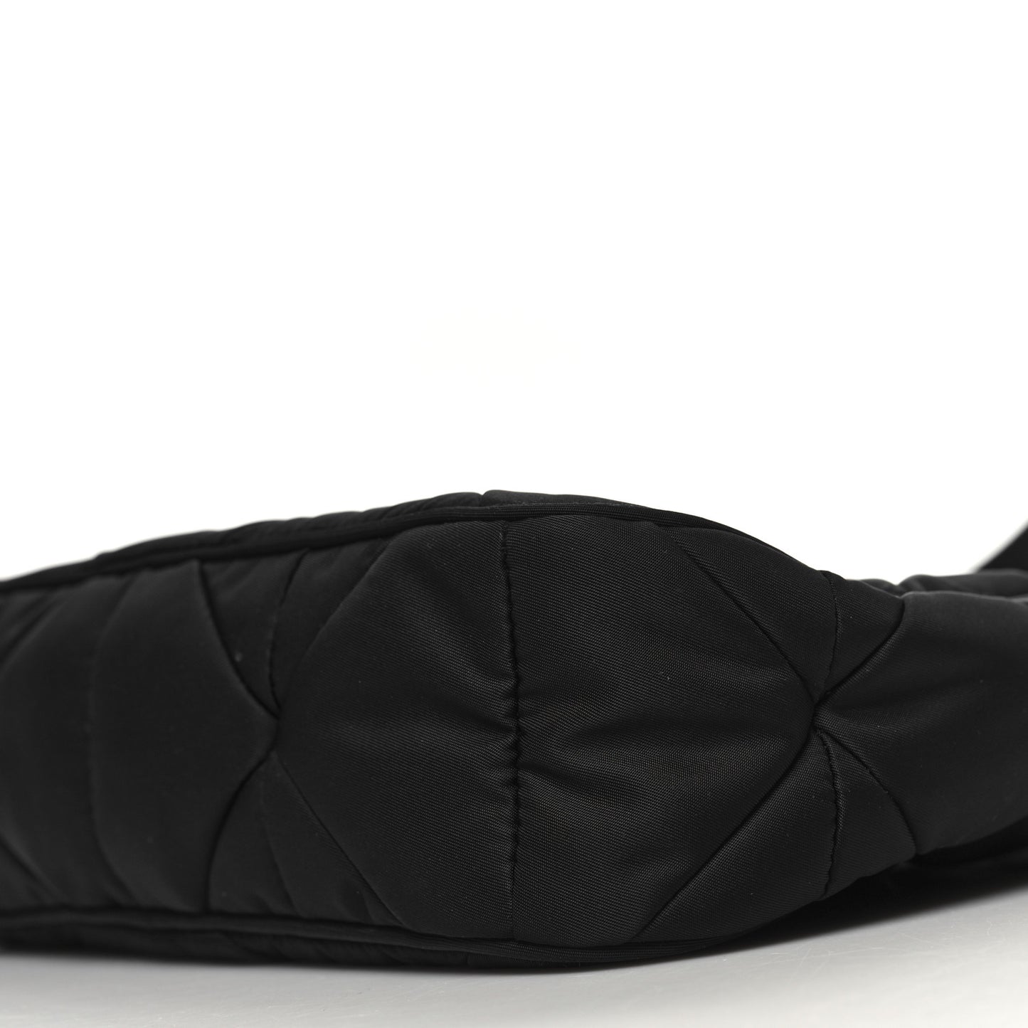 Re-Nylon Triangle Padded Patchwork Shoulder Bag Black