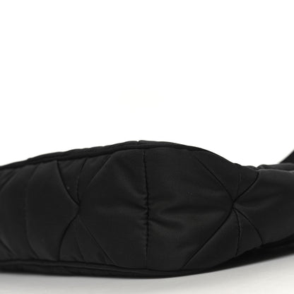 Prada Re-Nylon Triangle Padded Patchwork Shoulder Bag Black 8 of 9