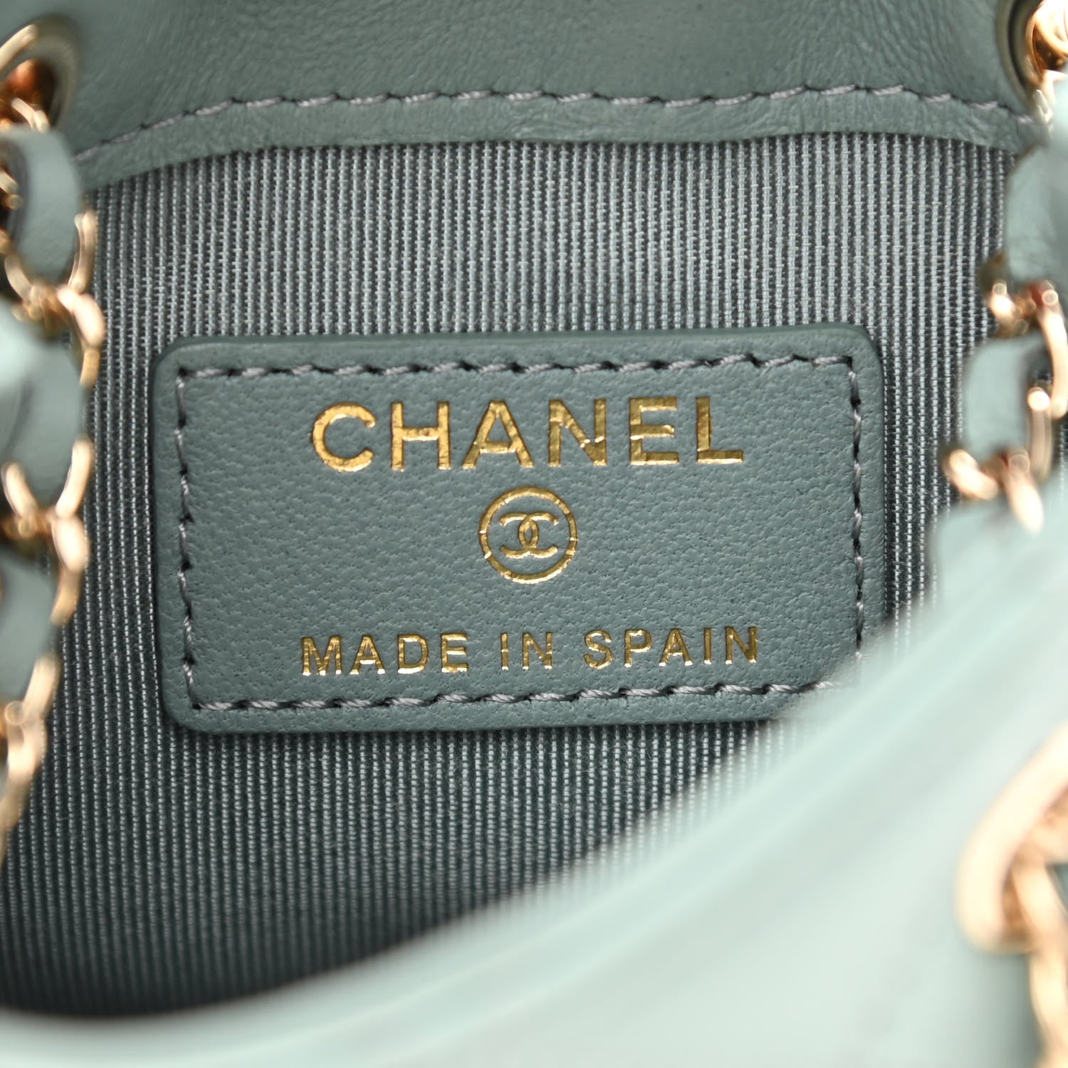 Chanel Lambskin Quilted Tiny Shopping Clutch With Chain Light Blue 6 of 10
