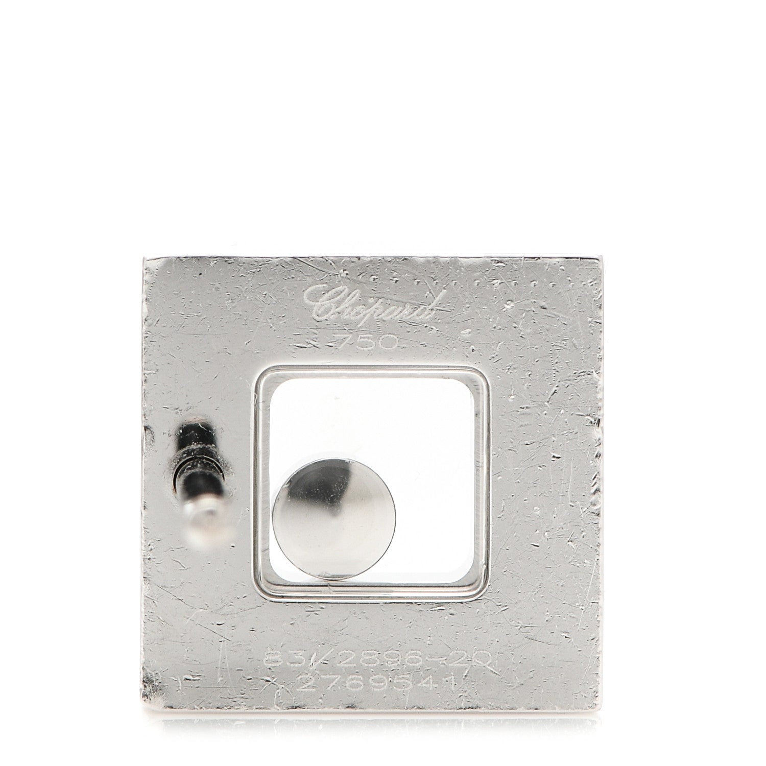 Chopard 18K White Gold Happy Diamonds Square Earrings 4 of 5