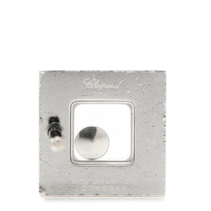 Chopard 18K White Gold Happy Diamonds Square Earrings 4 of 5