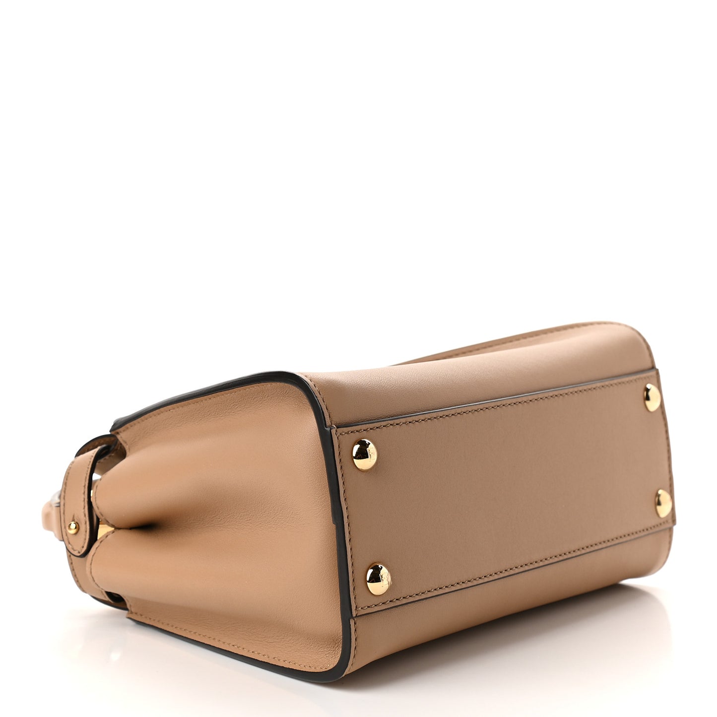 Vitello Seta Nabuk Pequin Mini Peekaboo Iconic Satchel Cuoio Tobacco Moro