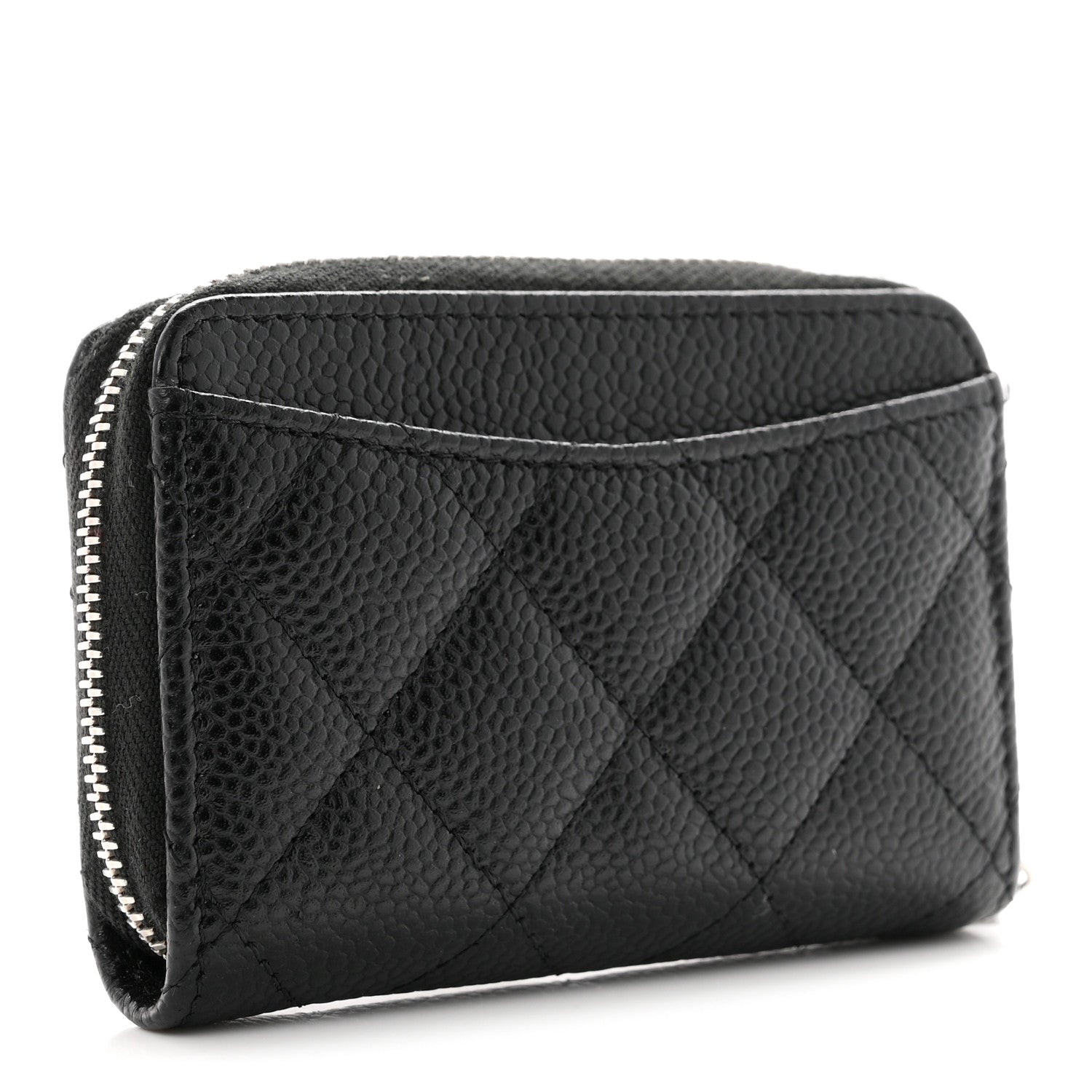 Chanel Caviar Quilted Zip Coin Purse Black 3 of 8