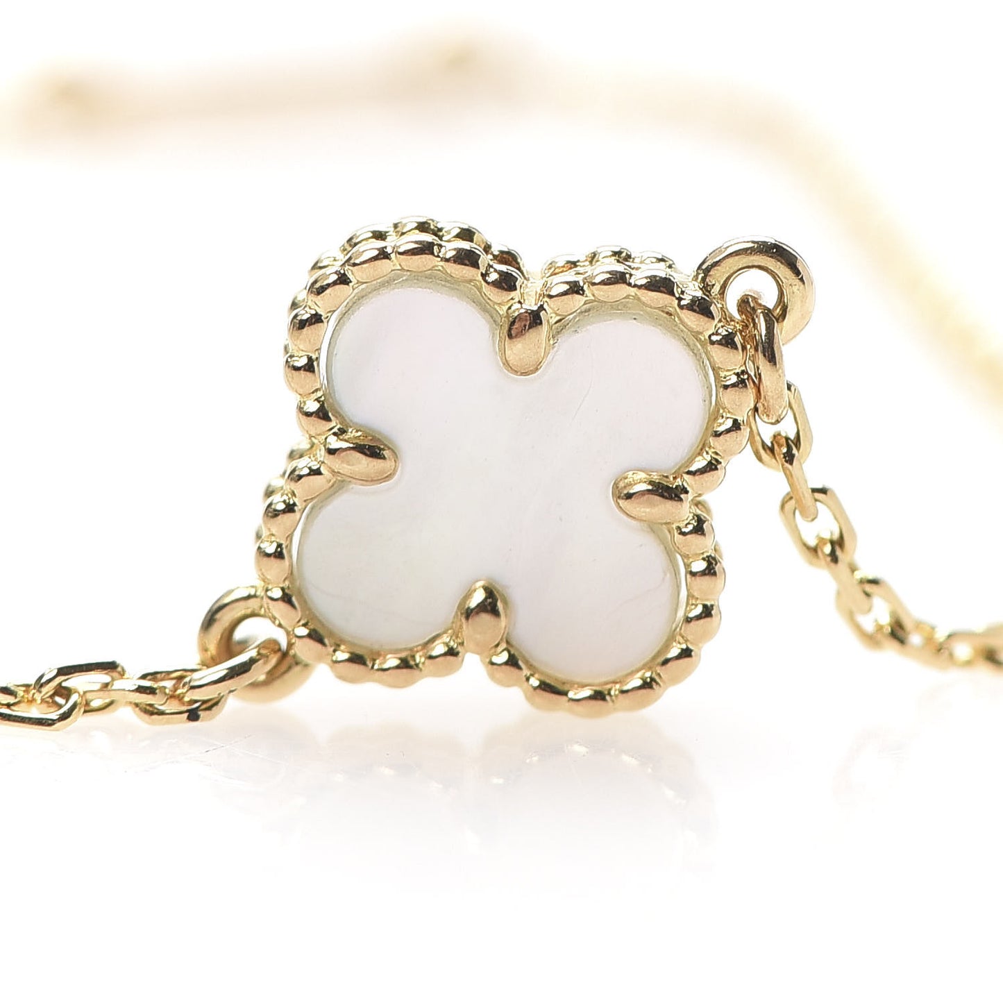 18K Yellow Gold Mother of Pearl Sweet Alhambra Bracelet