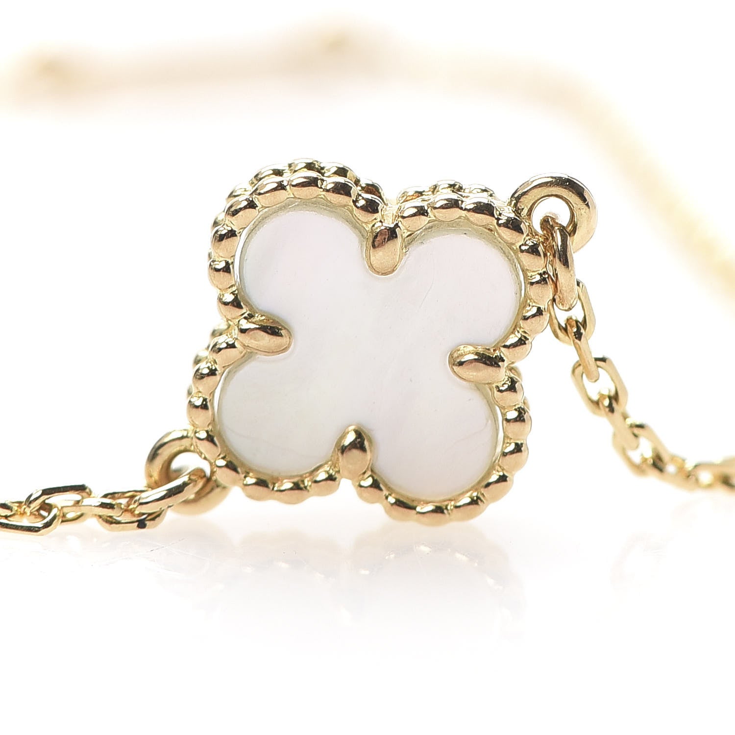 Van Cleef & Arpels 18K Yellow Gold Mother of Pearl Sweet Alhambra Bracelet 4 of 7