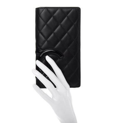Chanel Calfskin Quilted Cambon Yen Wallet Black 2 of 9
