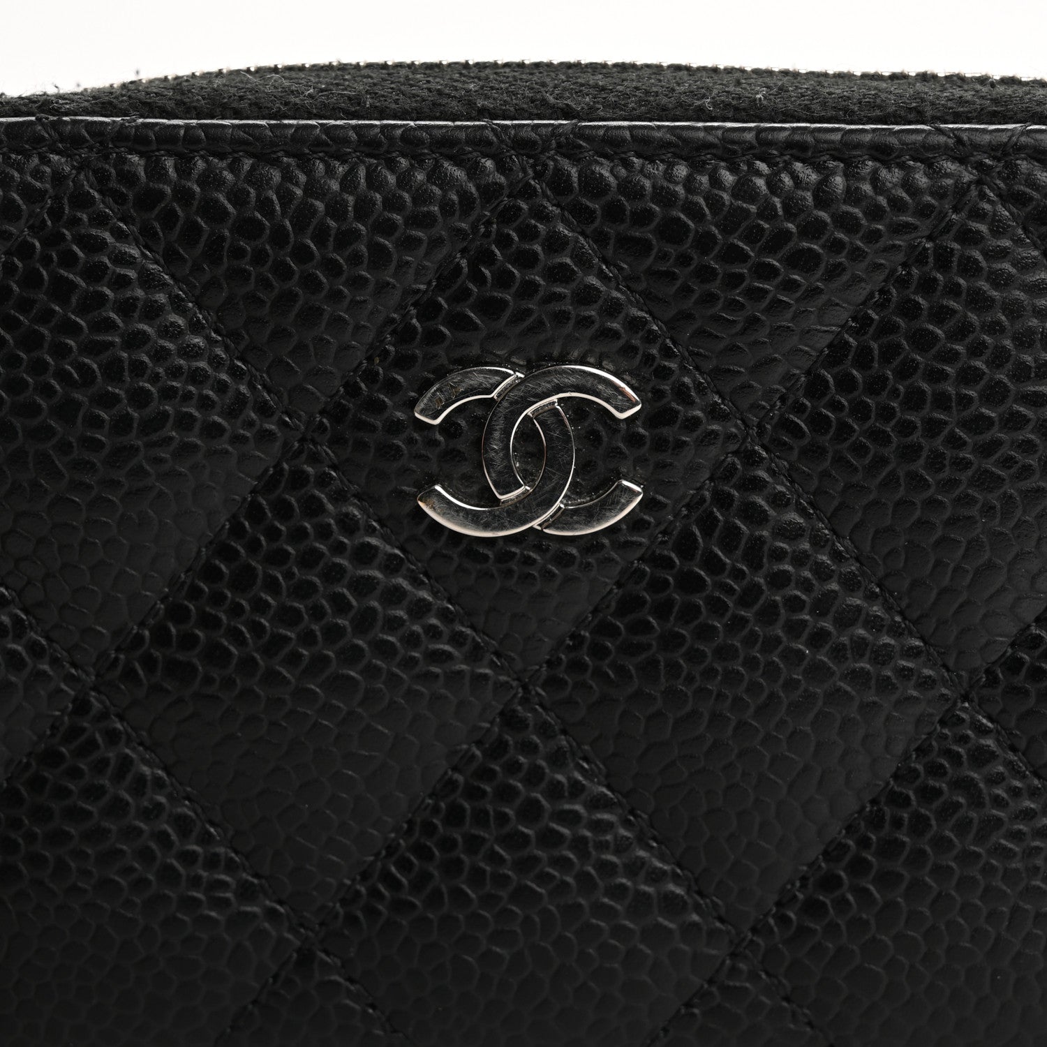 Chanel Caviar Quilted Zip Coin Purse Black 8 of 12