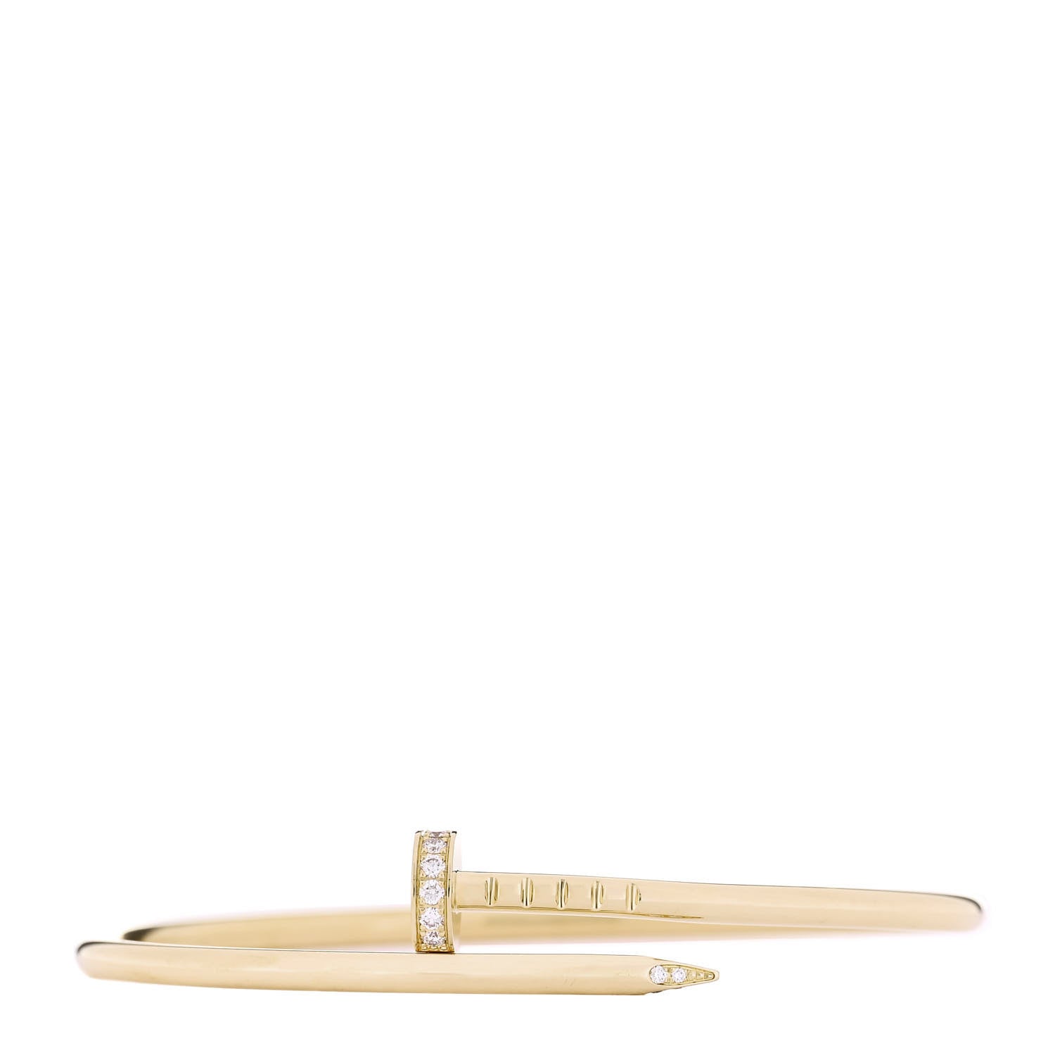 Cartier 18K Yellow Gold Diamond Small Juste Un Clou Bracelet 15 1 of 5