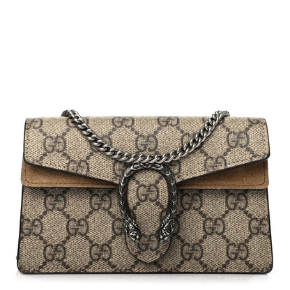 Gucci GG Supreme Monogram Super Mini Dionysus Shoulder Bag Taupe 1 of 4