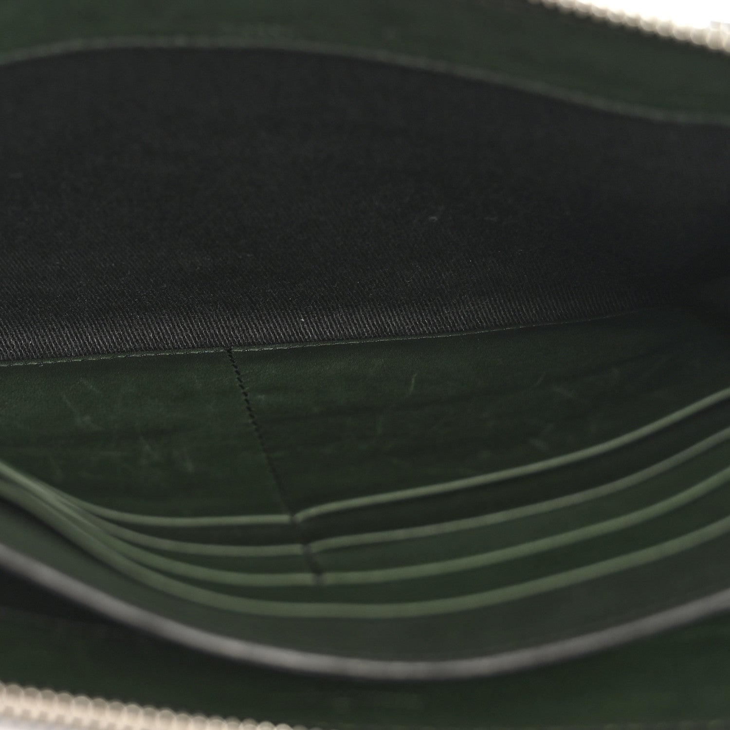 Salvatore Ferragamo Calfskin Gancini Embossed Wristlet Clutch Dark Green 5 of 13