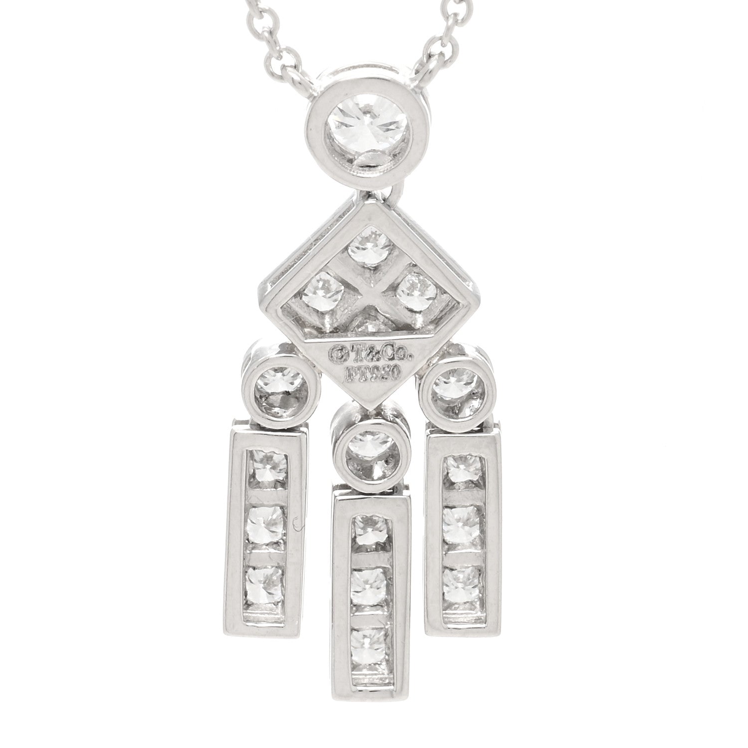 Tiffany Platinum Diamond Legacy Pendant Necklace 4 of 4