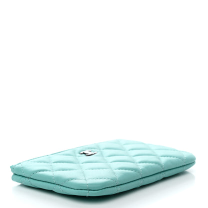 Chanel Lambskin Quilted Small Cosmetic Case Turquoise 4 of 8